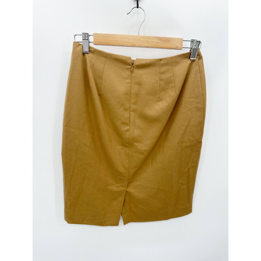 Talbots Women Tan Brown Wool Blend Pencil Skirt Size 2P Career Office Capsule - Picture 2 of 7